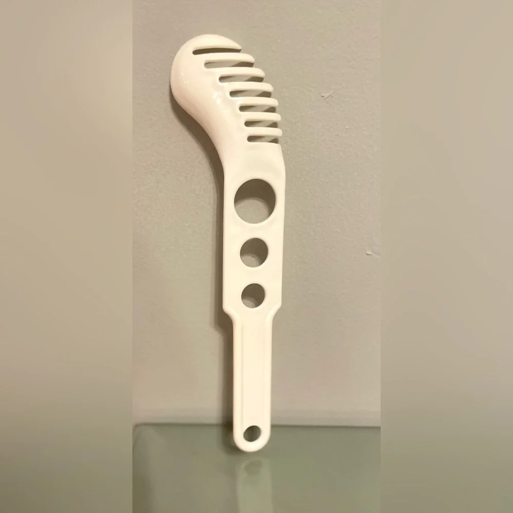 Vintage EKCO Pasta Spaghetti Server Measure‎ Spoon Fork Strainer Ivory Color 12